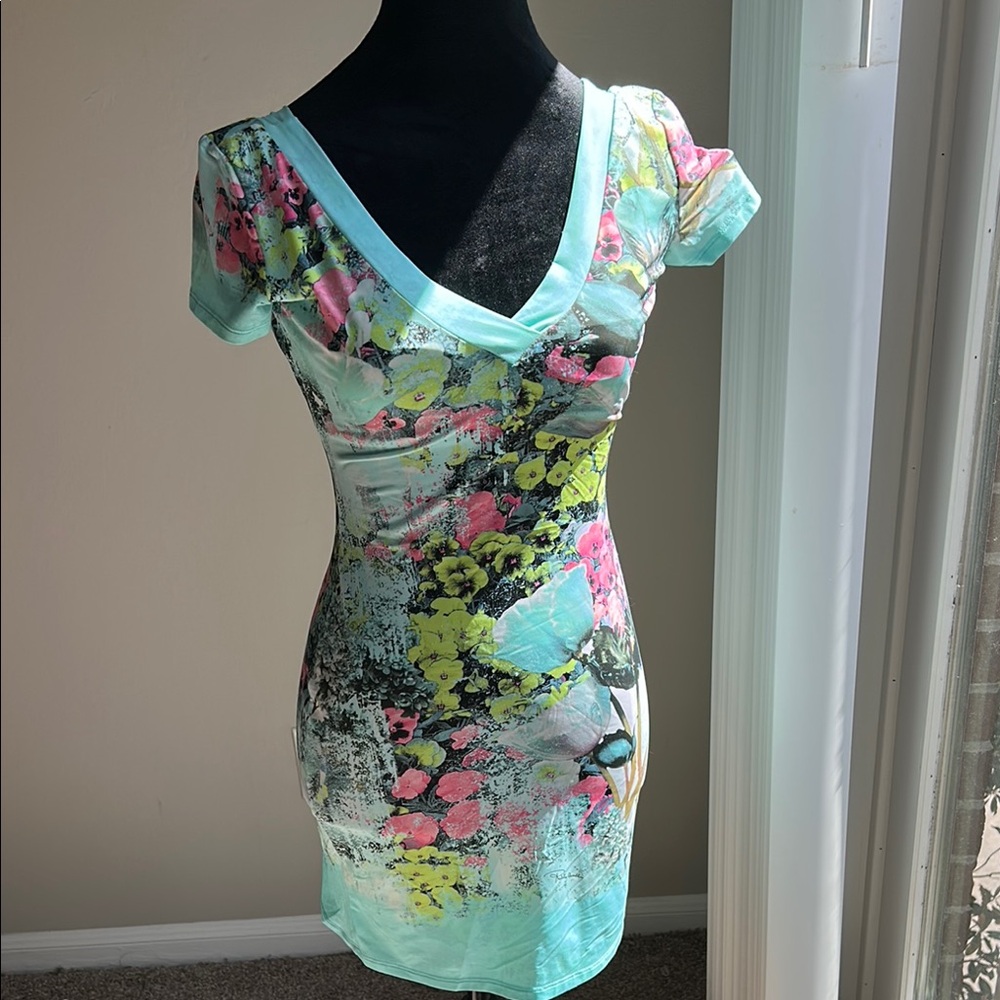 Roberto Cavalli Floral V-Neck Dress